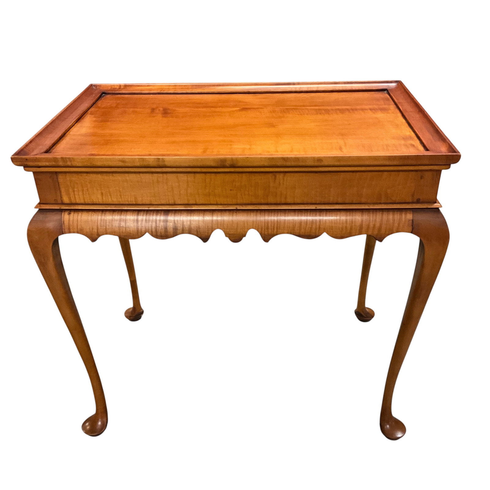 Pair Eldred Wheeler Tiger Maple Tea Tables - 2