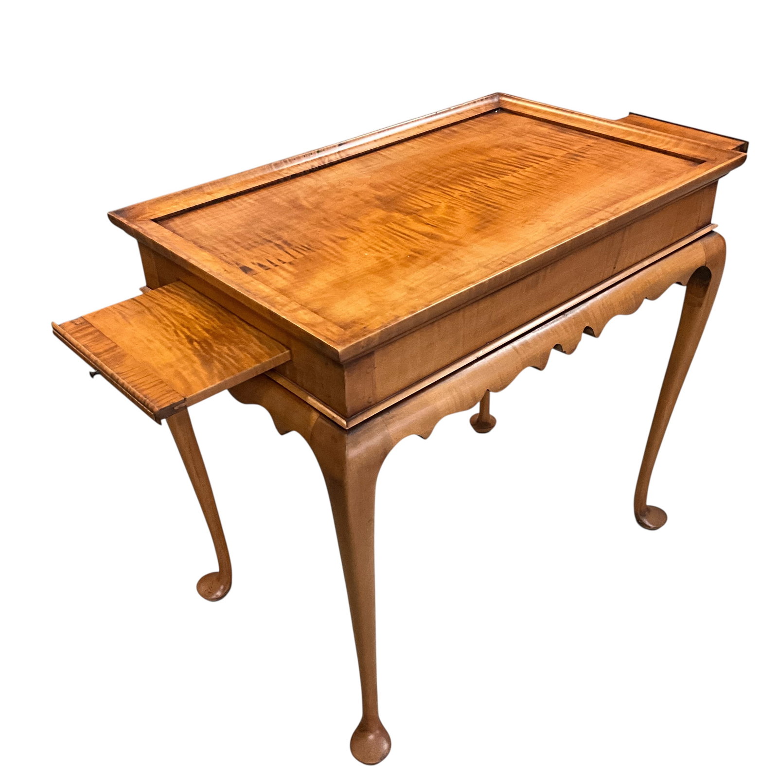 Pair Eldred Wheeler Tiger Maple Tea Tables - 3