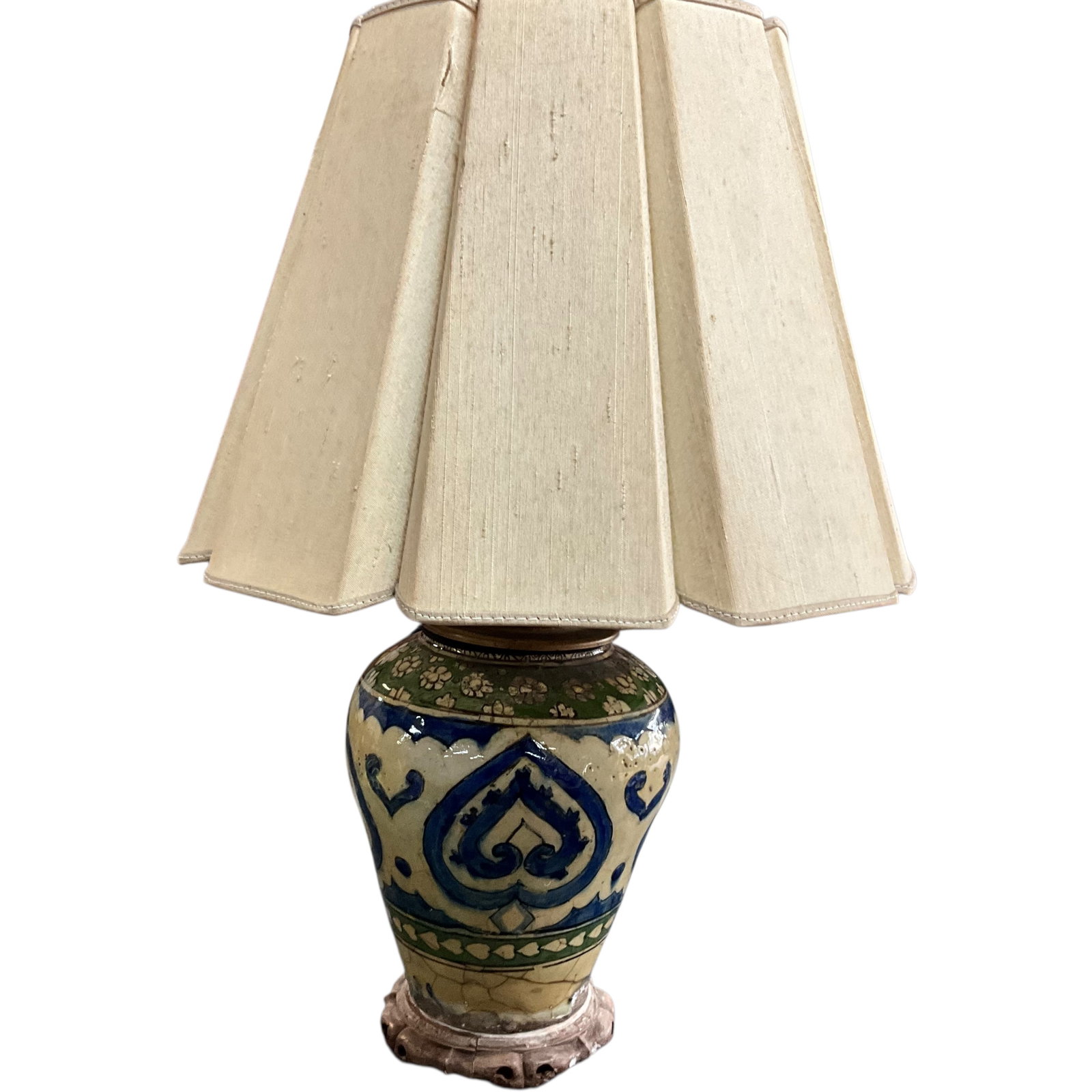 Vintage Iznik Style Ceramic Table Lamp: Bid with confidence, we now offer economical in-house shipping! Just select self-arranged shipping during checkout and we will handle packing and shipping for you.This vintage ceramic table lamp