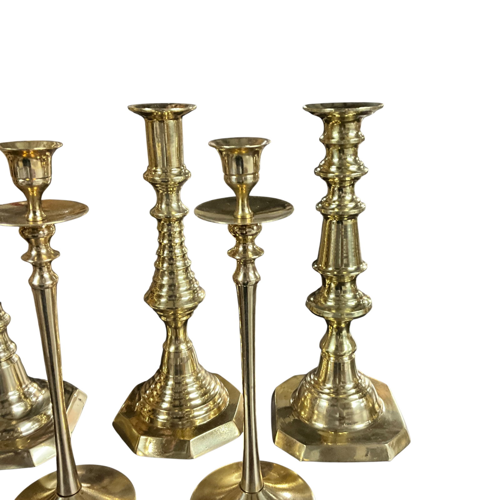 Five Assorted Brass Candlesticks - 3
