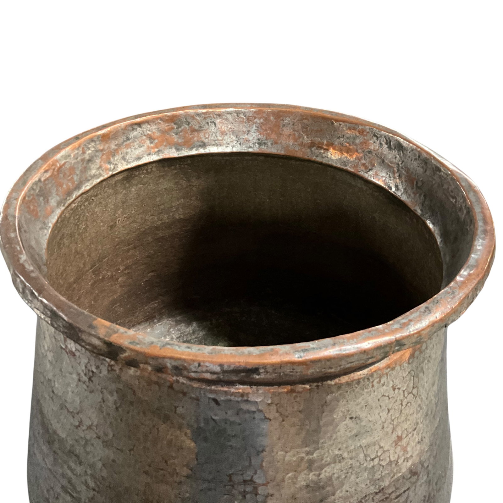 Large Hammered Copper Cauldron-Form Vessel - 2