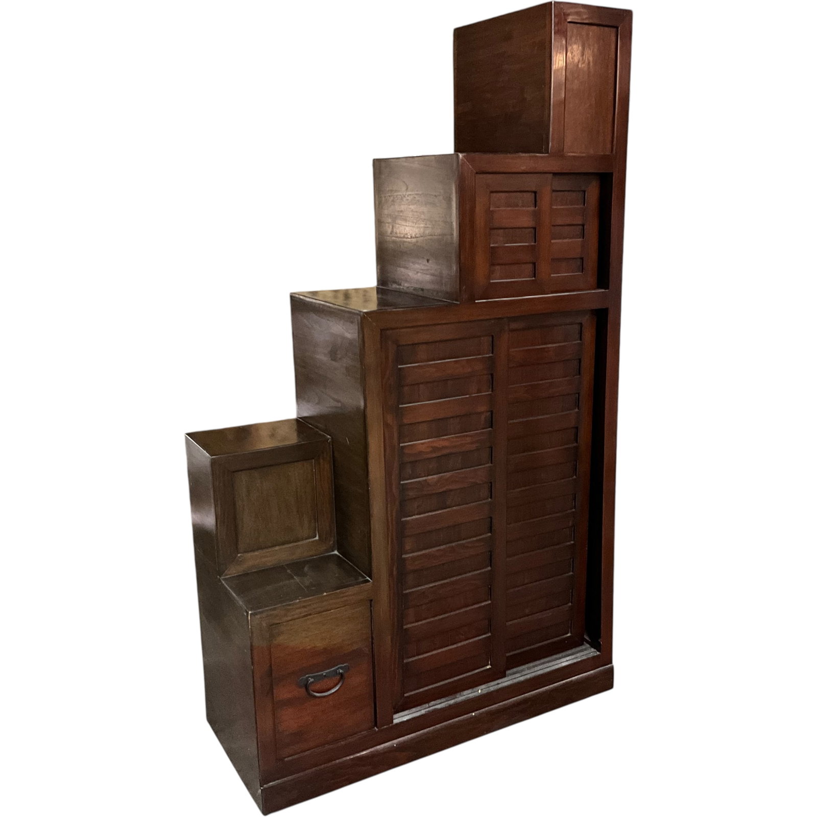 Japanese-Style Step Tansu Storage Cabinet: Bid with confidence, we now offer economical in-house shipping! Just select self-arranged shipping during checkout and we will handle packing and shipping for you.Japanese-style step tansu storage