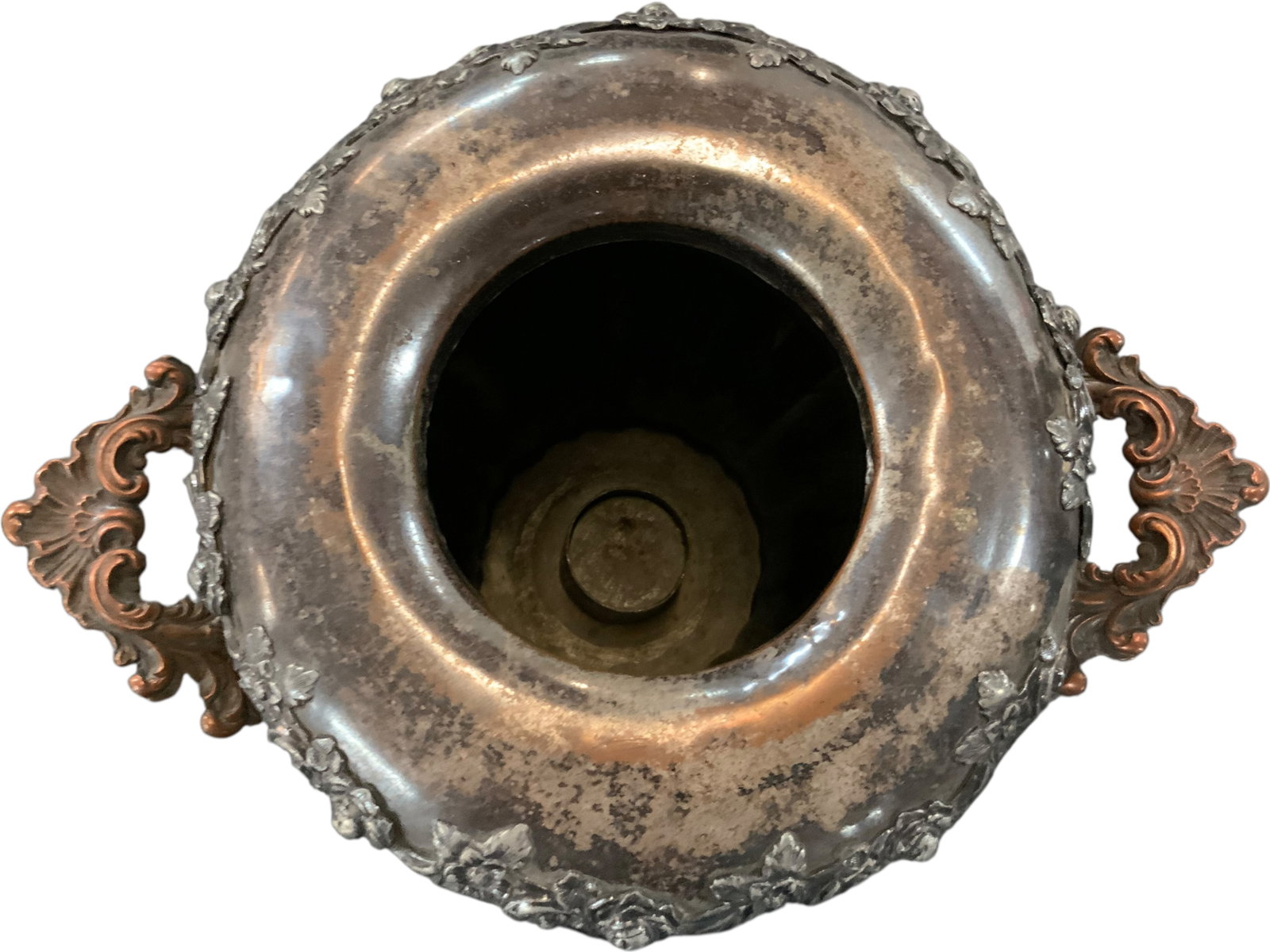 Silverplate Rose Repoussé Two-Handled Urn - 2