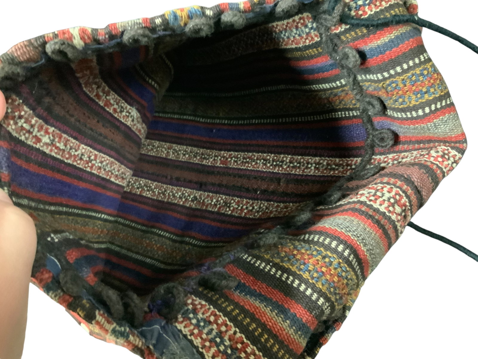 Tribal Flatweave Double Saddlebag Khorjin: Bid with confidence, we now offer economical in-house shipping! Just select self-arranged shipping during checkout and we will handle packing and shipping for you.Likely Persian or Afghan tribal flatw