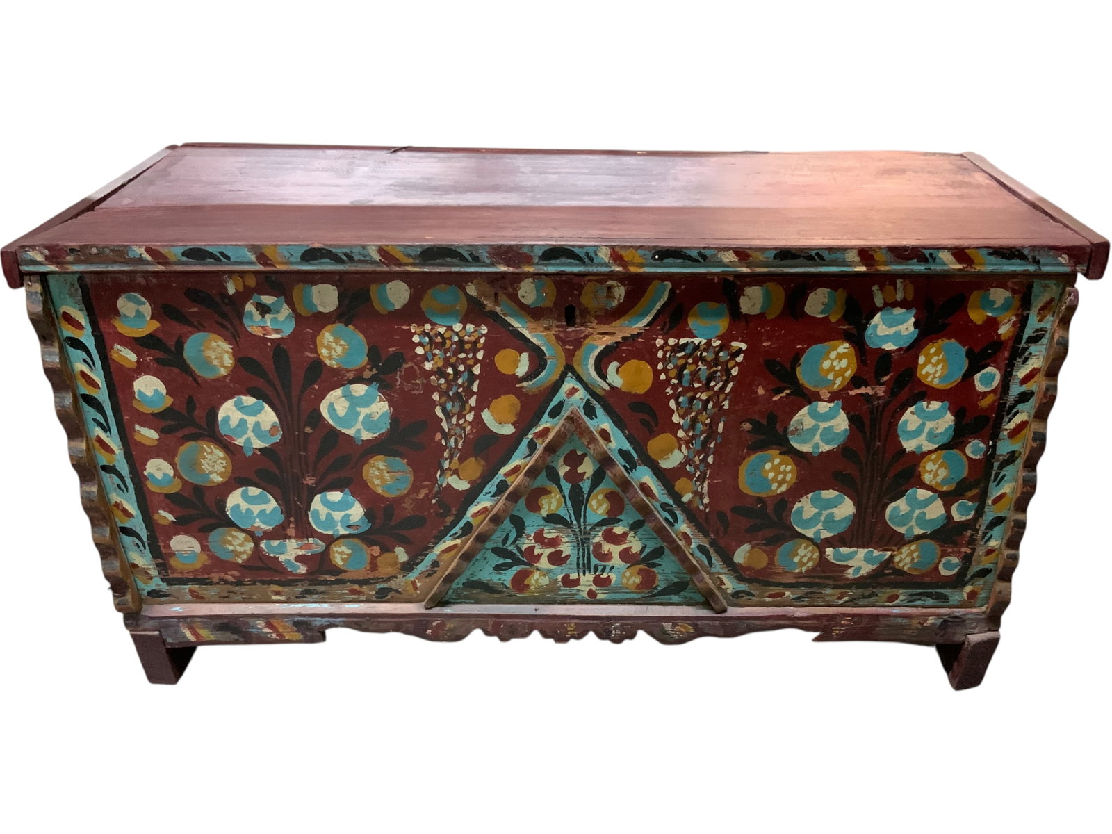Painted Folk Art Storage Chest (1 of 6)