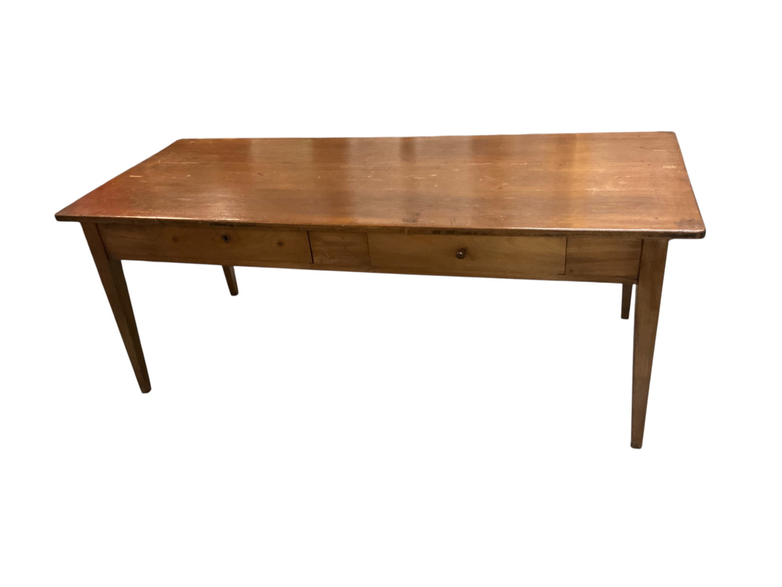 Primitive Pine Two-Drawer Farm Table - 2