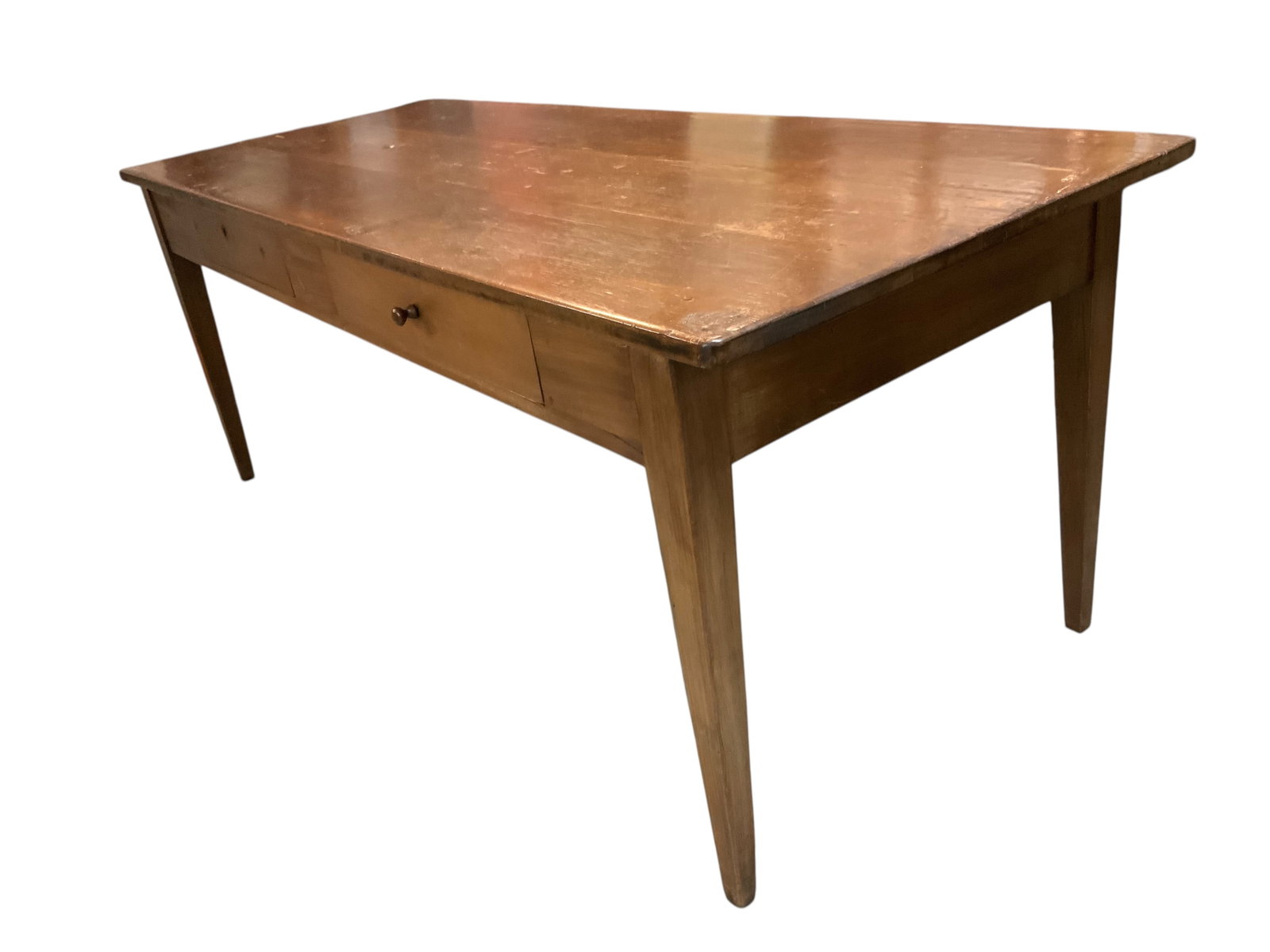 Primitive Pine Two-Drawer Farm Table - 4