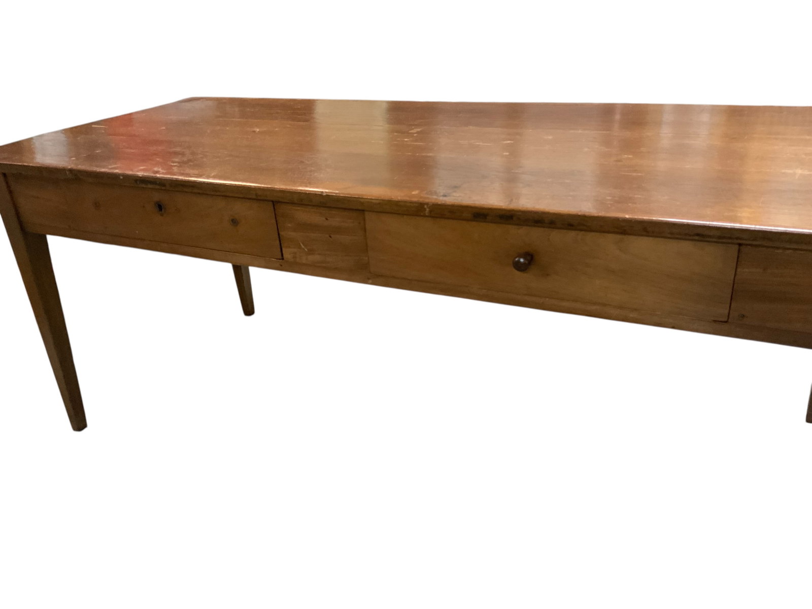 Primitive Pine Two-Drawer Farm Table - 5
