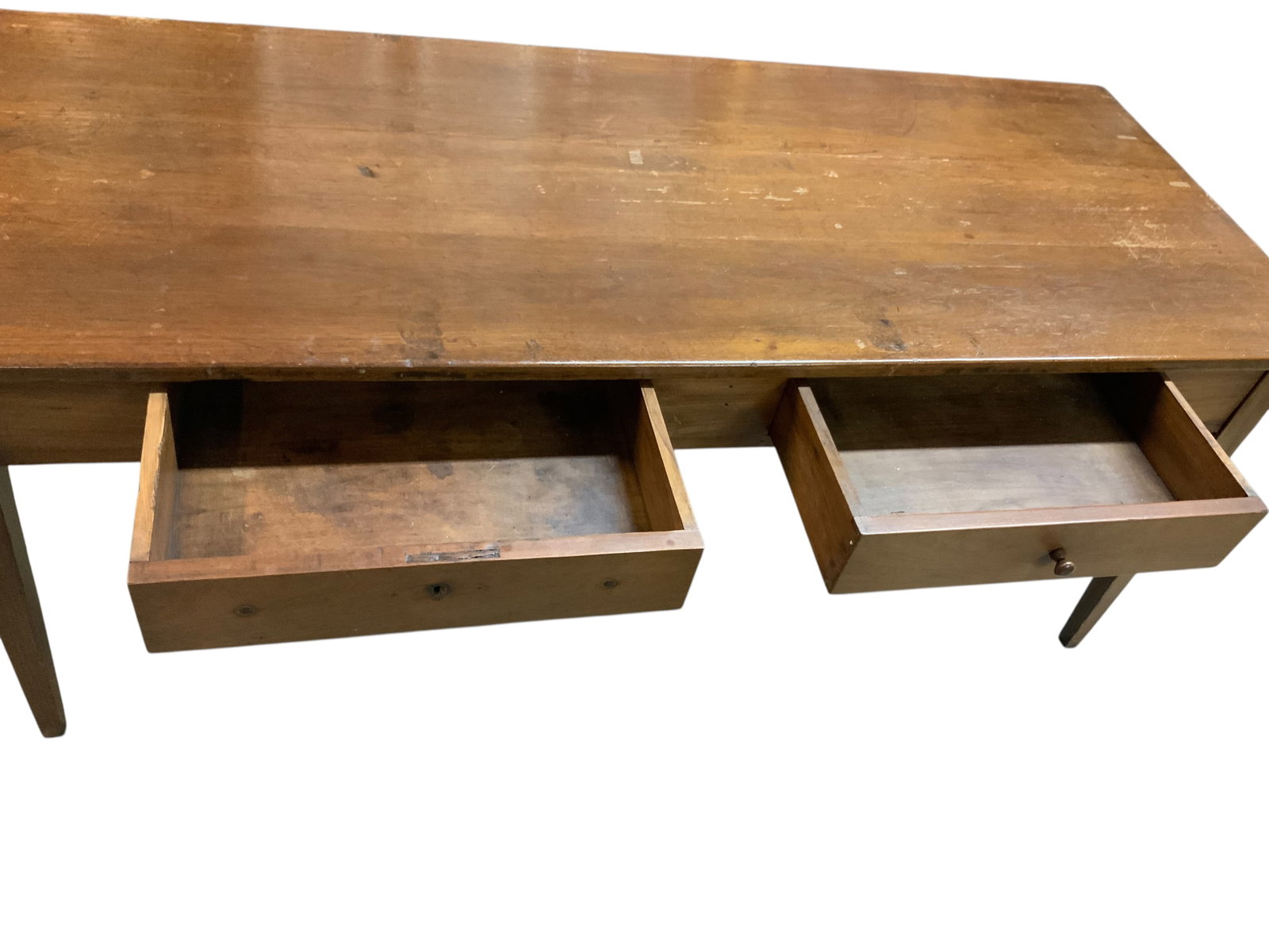 Primitive Pine Two-Drawer Farm Table - 6