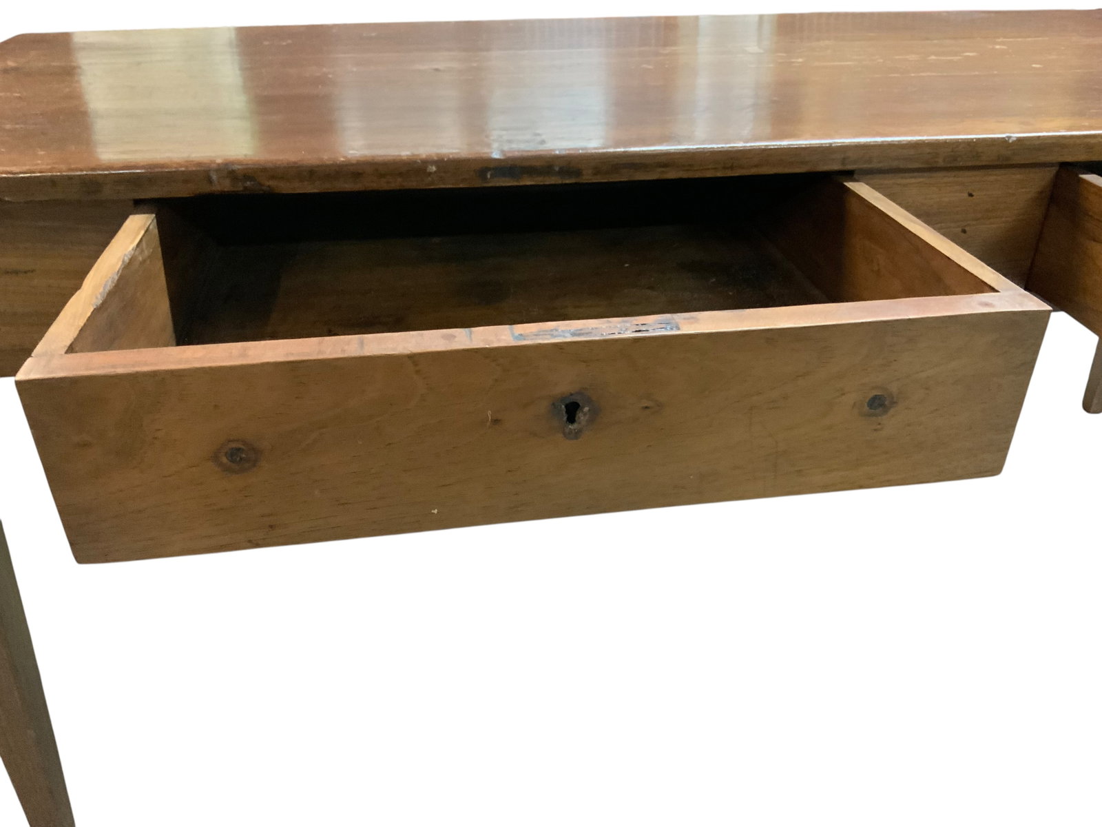 Primitive Pine Two-Drawer Farm Table - 7