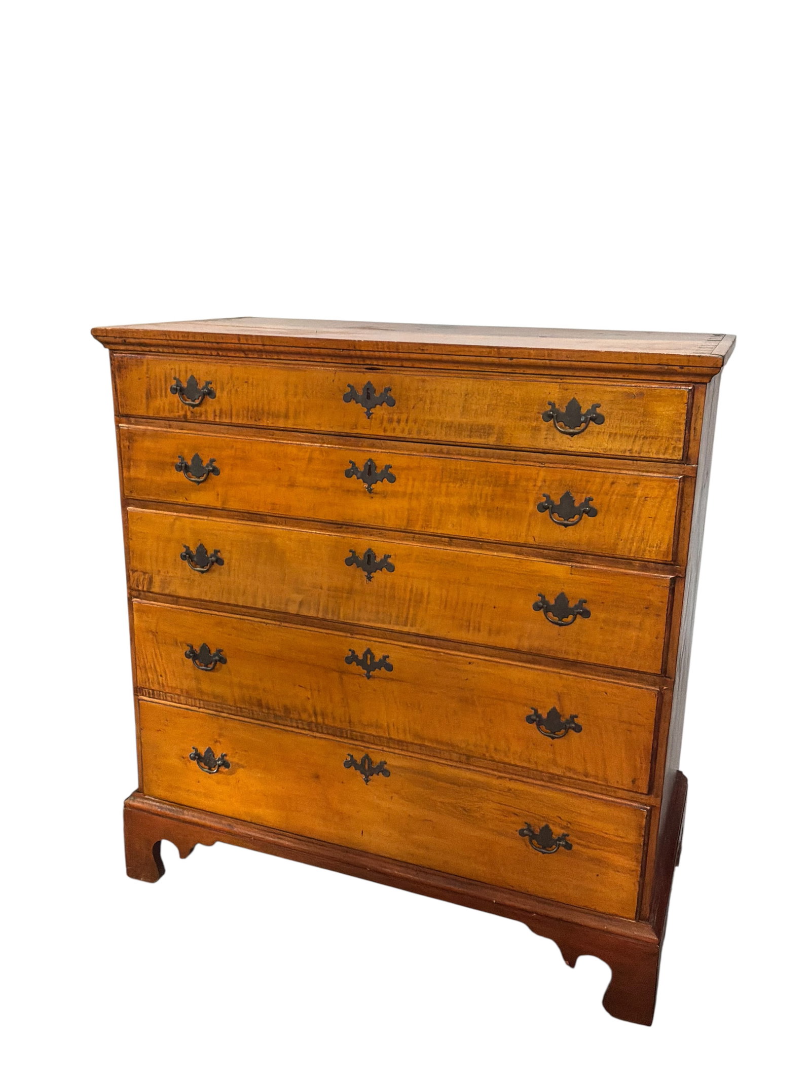 Antique Tiger Maple Five-Drawer Chest - 2