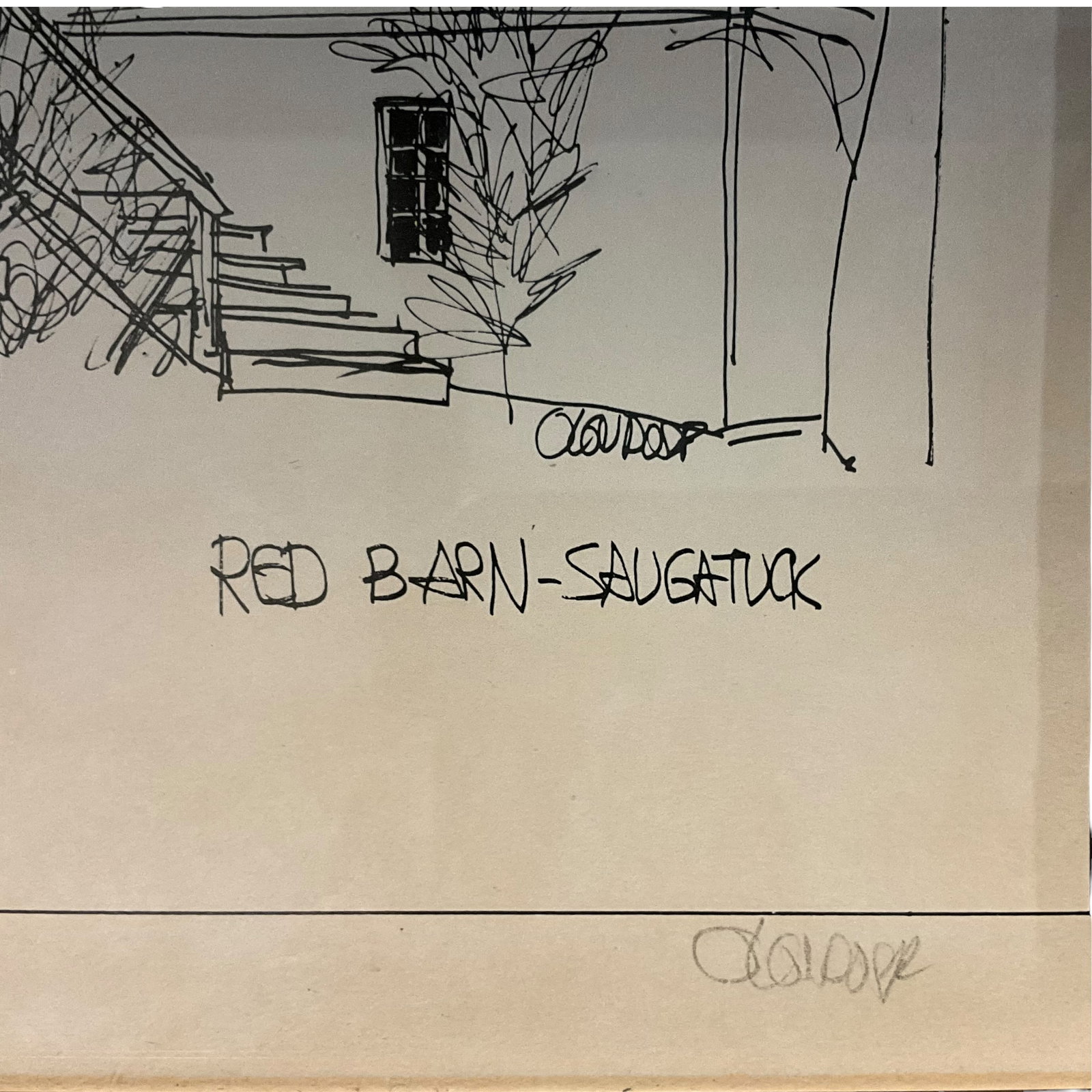 Framed Red Barn Saugatuck Signed Print - 2