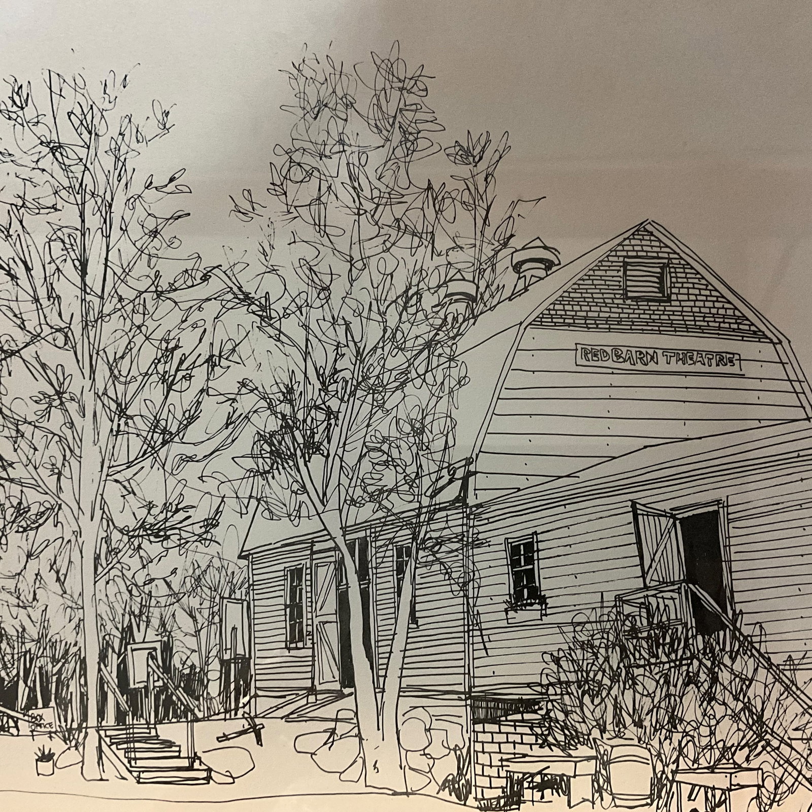 Framed Red Barn Saugatuck Signed Print - 4
