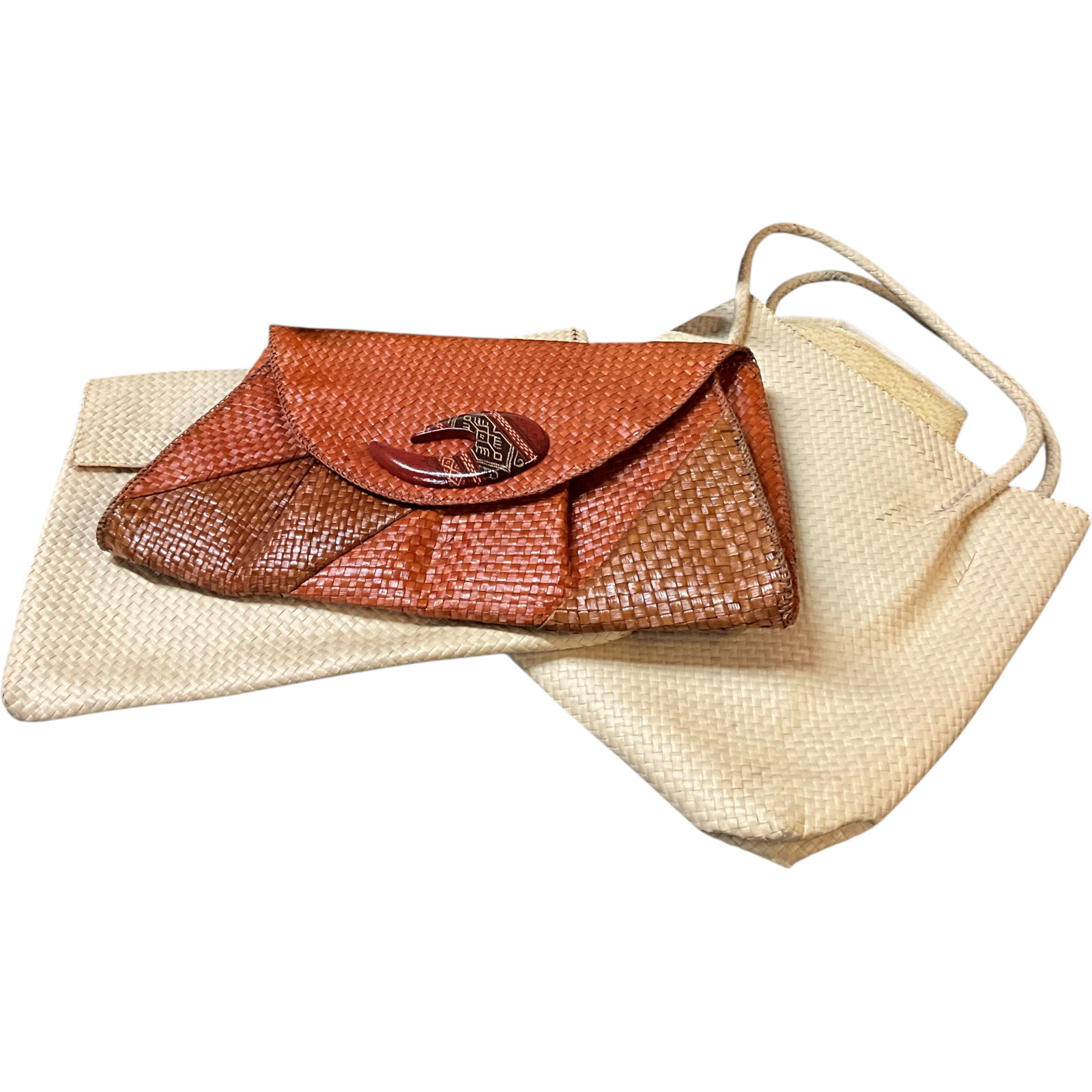 Four Woven Straw Handbags and Clutches (1 of 13)
