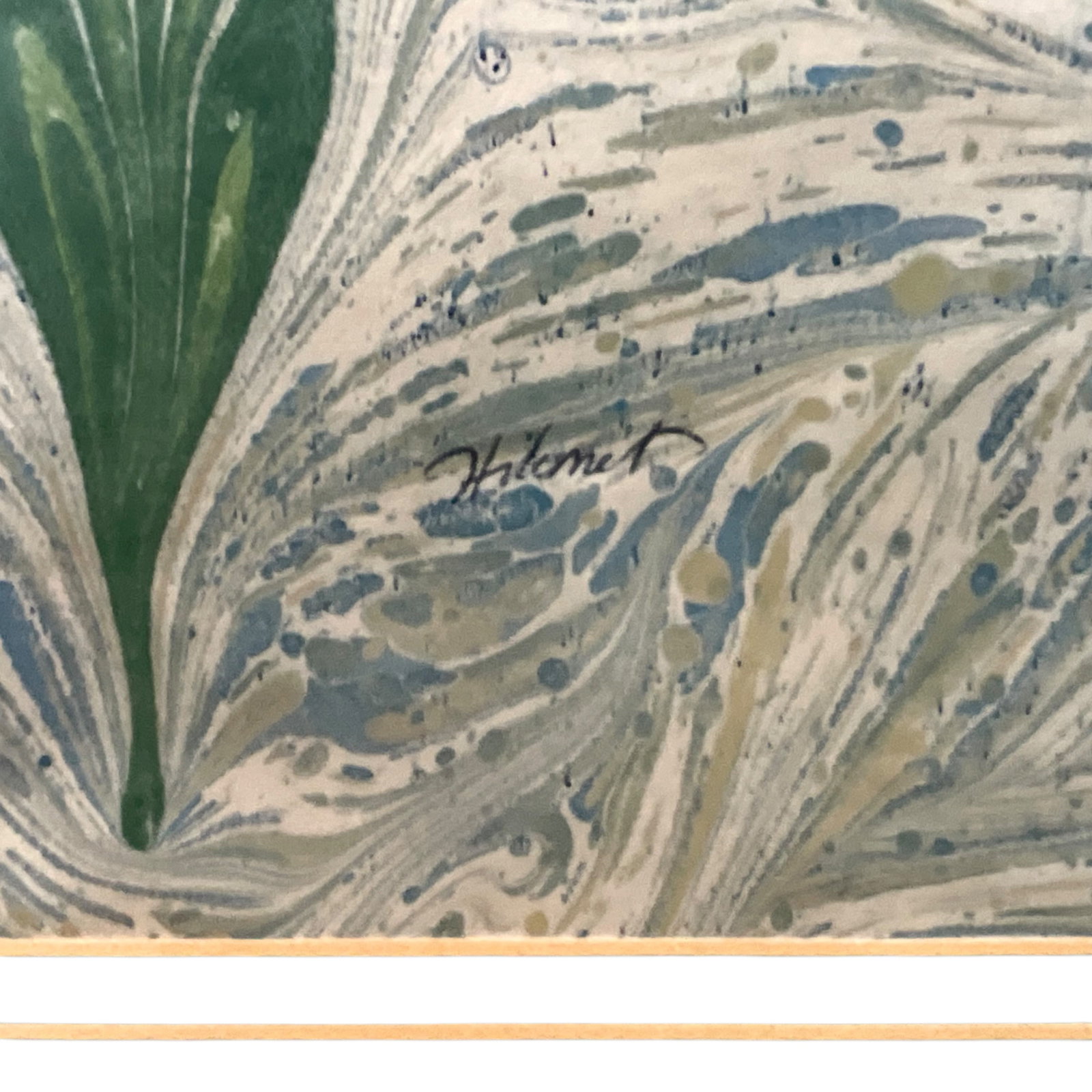 Signed Marbled Paper Tulip Artwork - 4