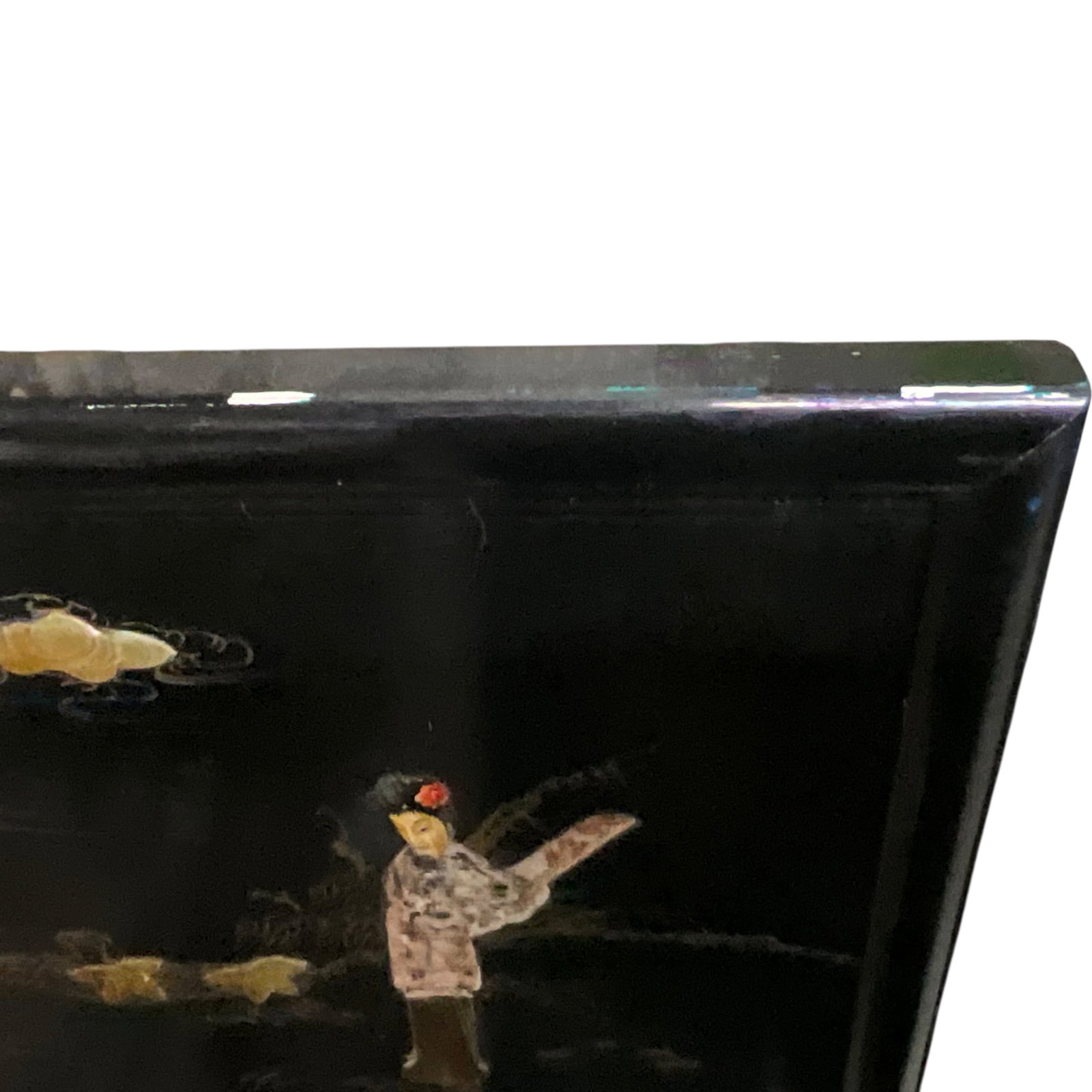 Asian Style Black Lacquer Pier Mirror - 6