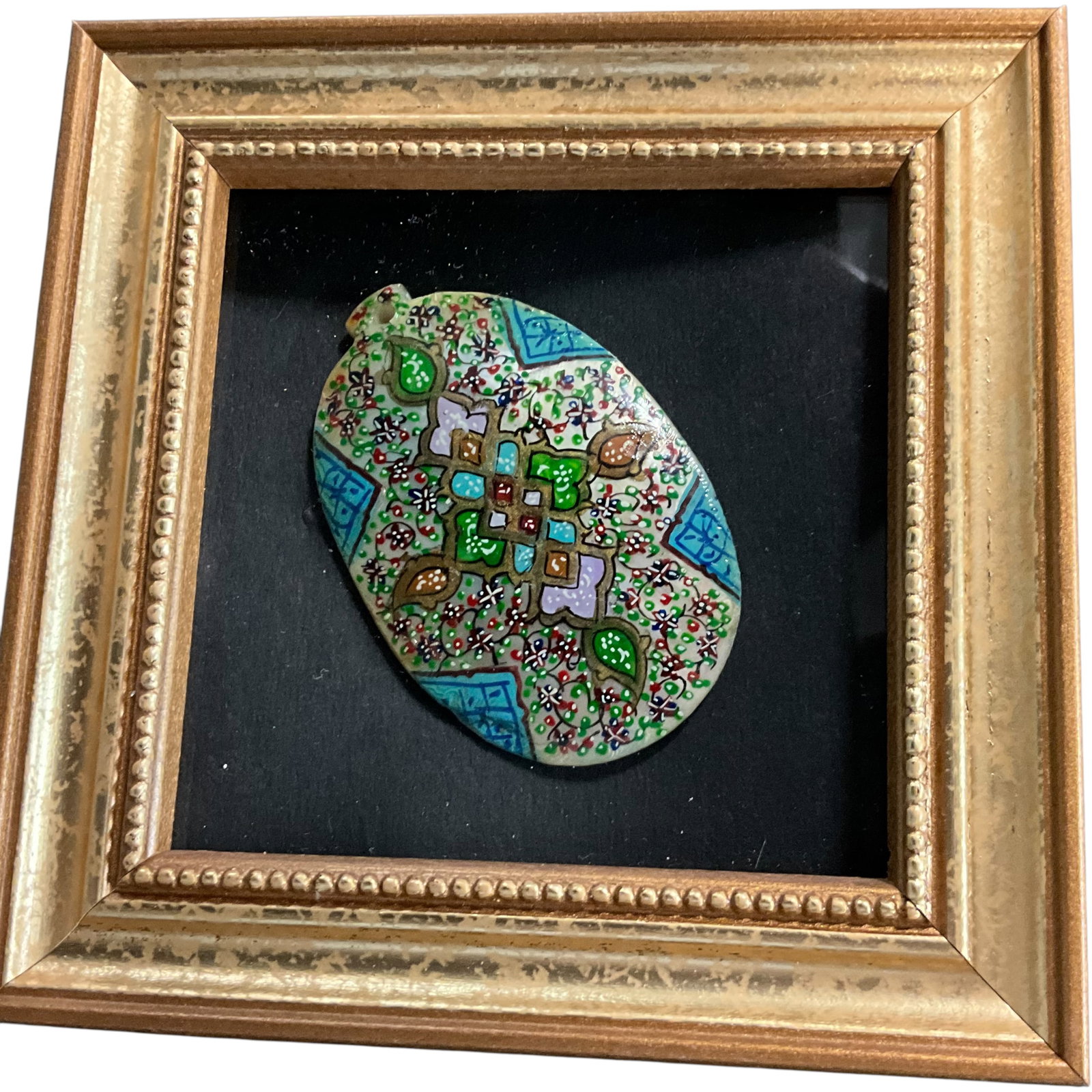 Three Framed Persian-Style Painted Shell Plaques - 2