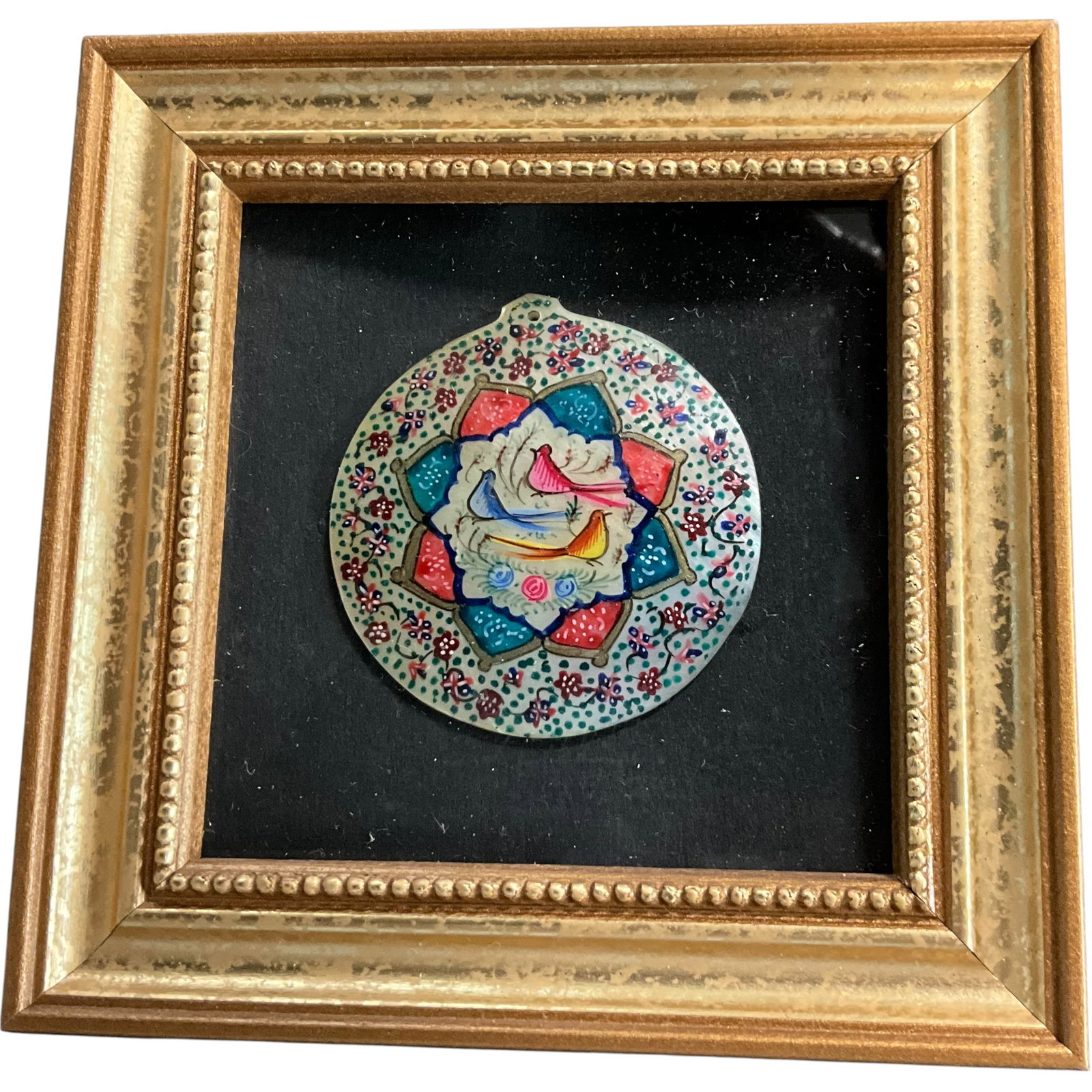 Three Framed Persian-Style Painted Shell Plaques - 3