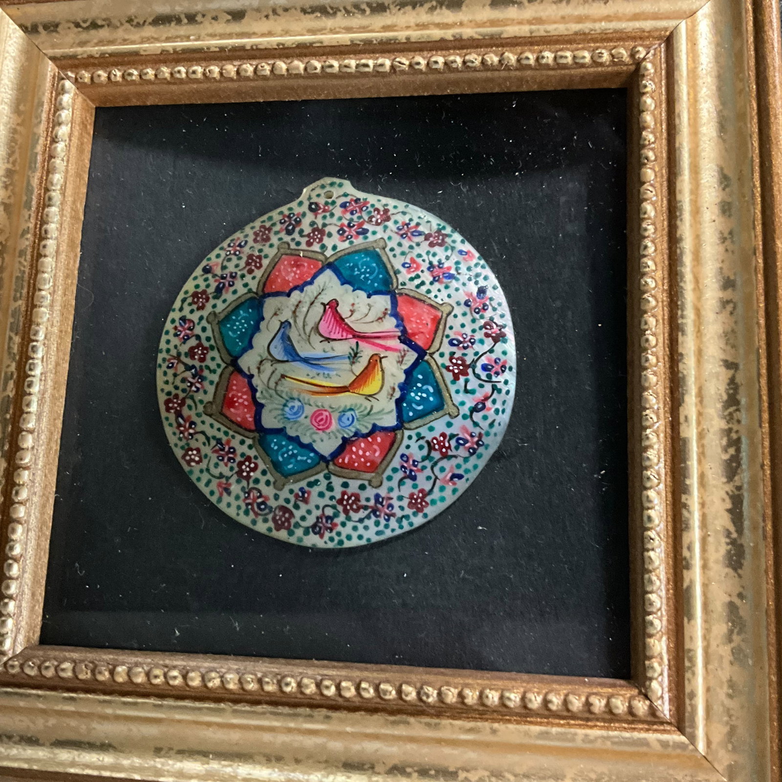 Three Framed Persian-Style Painted Shell Plaques - 6