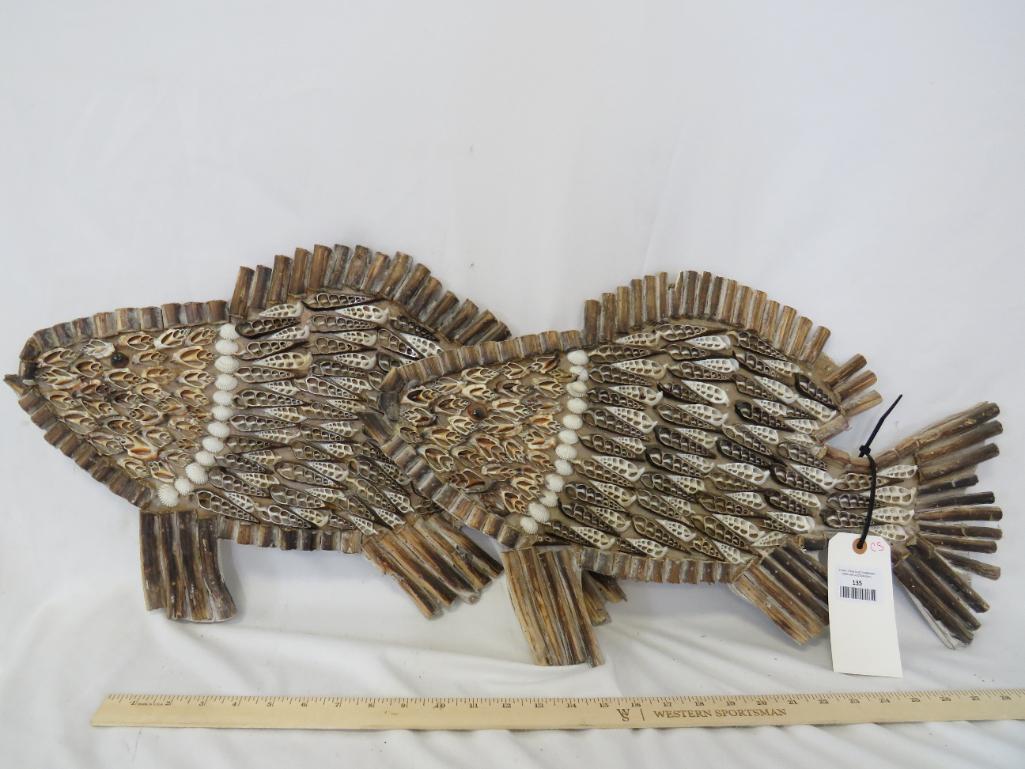 2 DECORATIVE FISH W/SEASHELLS (2x$) (1 of 2)