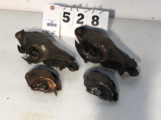 4 BRONZE FINISHED SKULLS (4x$) TAXIDERMY (1 of 1)
