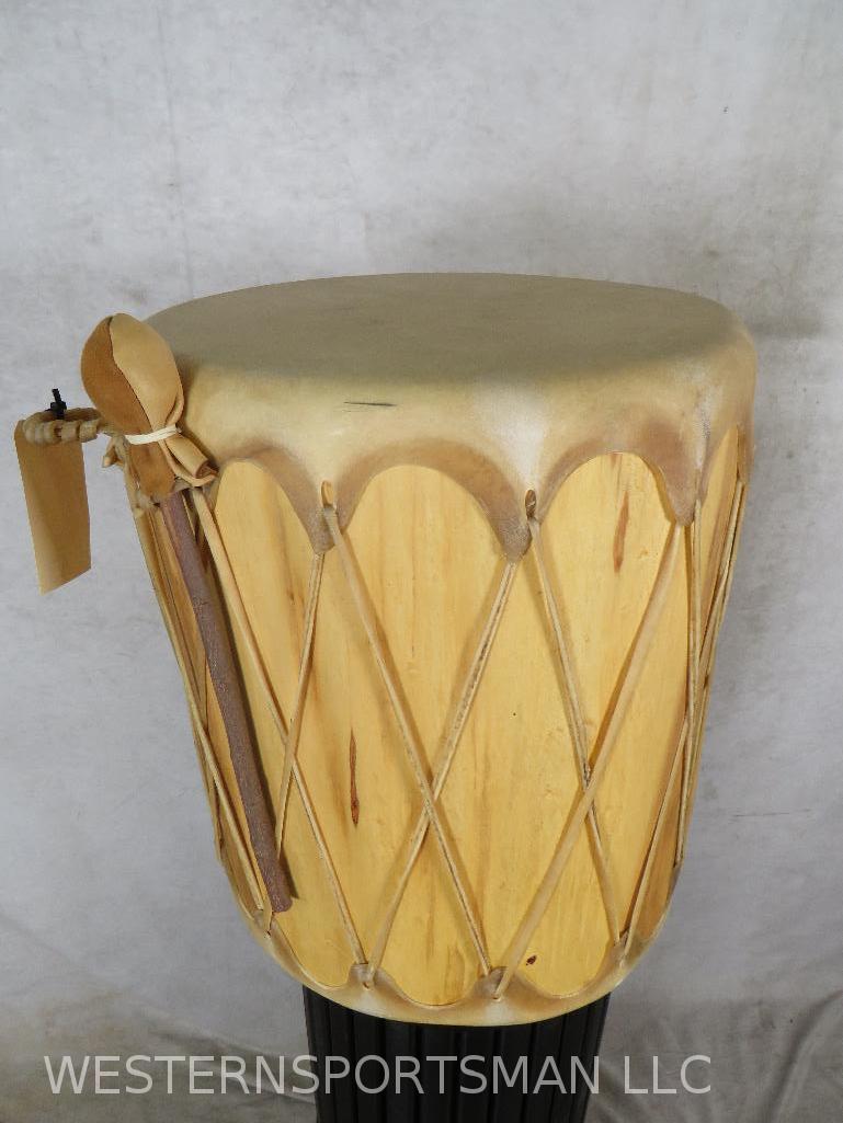 Hide Drum 19"Tx17"W: TAXIDERMY