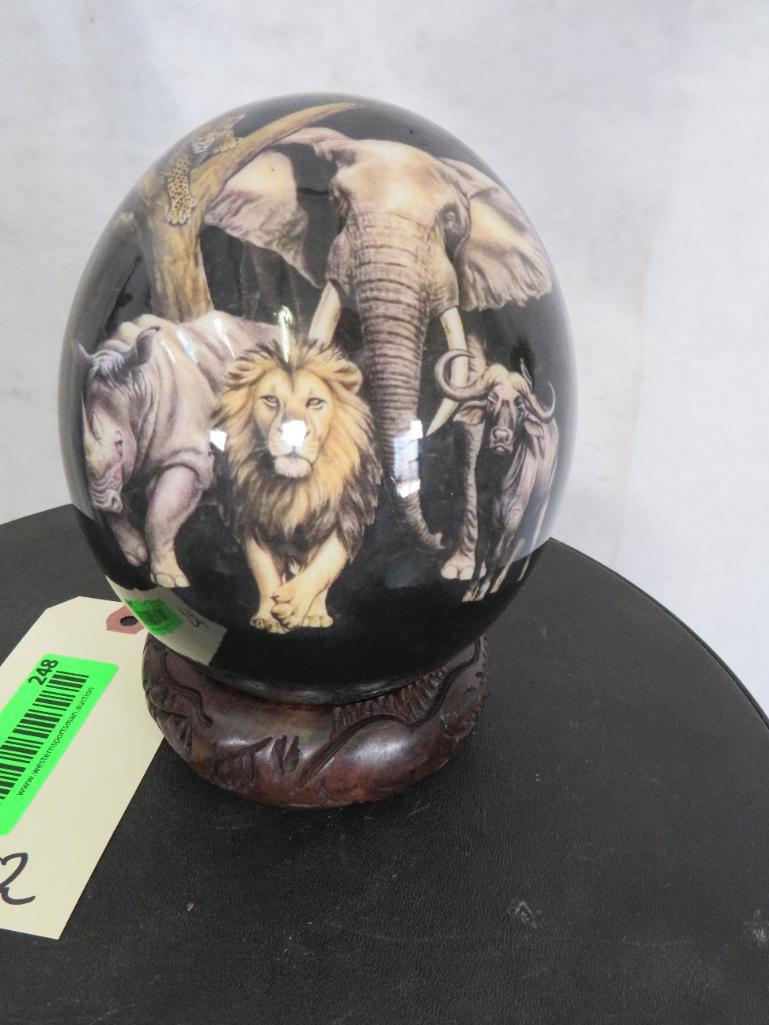Big 5 Decorative Ostrich Egg on Base DECOR: TAXIDERMY