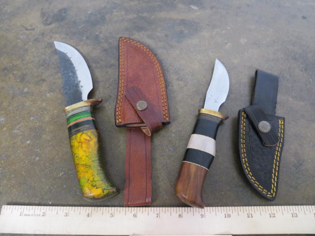 2 Really Nice Knives w/leather Sheaths (2x$): TAXIDERMY