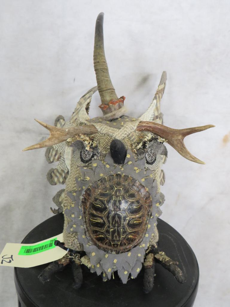 Unique Decorative Piece w/Antlers & Turtle Shell TAXIDERMY DECOR: TAXIDERMY