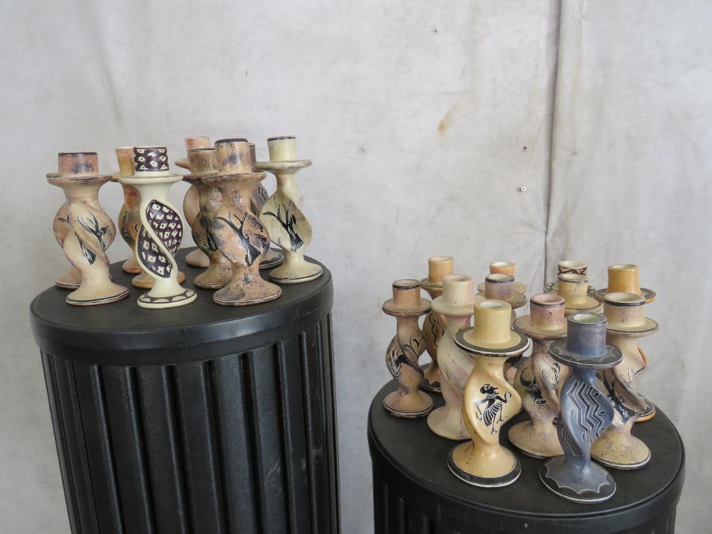 Lot of Wooden Candle Stick Holders (ONE$) DECOR: TAXIDERMY