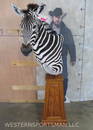 BEAUTIFUL ZEBRA PEDESTAL TAXIDERMY