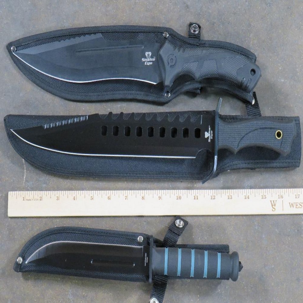 3 Snake Eye Tactical Knives w/Sheaths ONE$ (1 of 6)