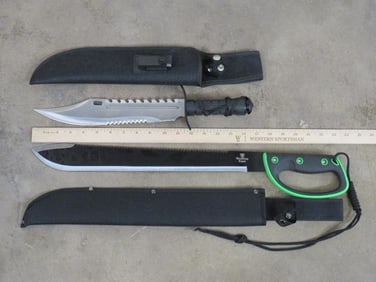 2 Tactical Knives w/Sheaths (ONE$) KNIVES