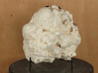 Beautiful Large White Calcite Crystal Cluster Formation on Cutbase w/Stand ROCKS&MINERALS