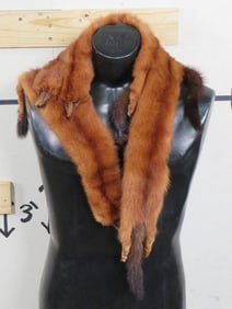Beautiful Vintage (1950's) Mink Scarf w/Head, Feet & Tails VINTAGE