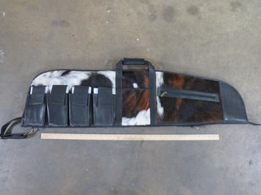 Very Nice Brand New Black Leather & Cowhide AR Gun Case, Holds 4 Mags GEAR