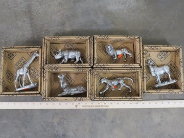 6 Resin African Animal Figurines (New in Box) DECOR