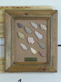 11 Framed Flint Points 14"x12"