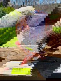 Beautiful painted Ostrich egg, with African Big five, on a display stand, 9 inches tall, great Afric