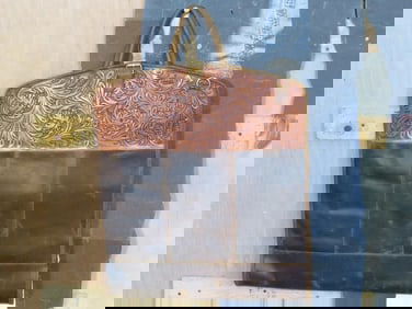 Brand New Genuine Leather Garment Bag w/Beautiful Tooled Leather Accents GEAR