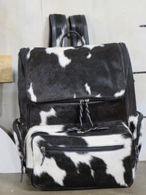 Brand New Genuine Cowhide & Leather Backpack. Zipper Compartments inside and out GEAR