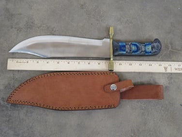 XL Knife w/Wooden Handle and Leather Sheath KNIVES