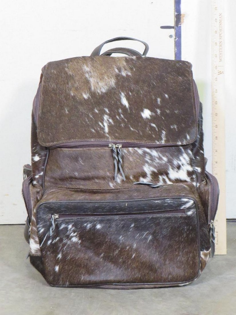 Brand New Genuine Cowhide & Leather Backpack. Zipper Compartments inside and out GEAR (1 of 5)