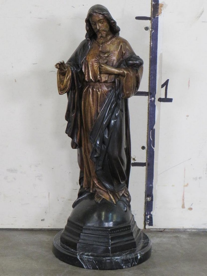 Awesome Bronze Statue of Our Lord and Savior Jesus Christ on Marble Base BRONZE ART (1 of 7)