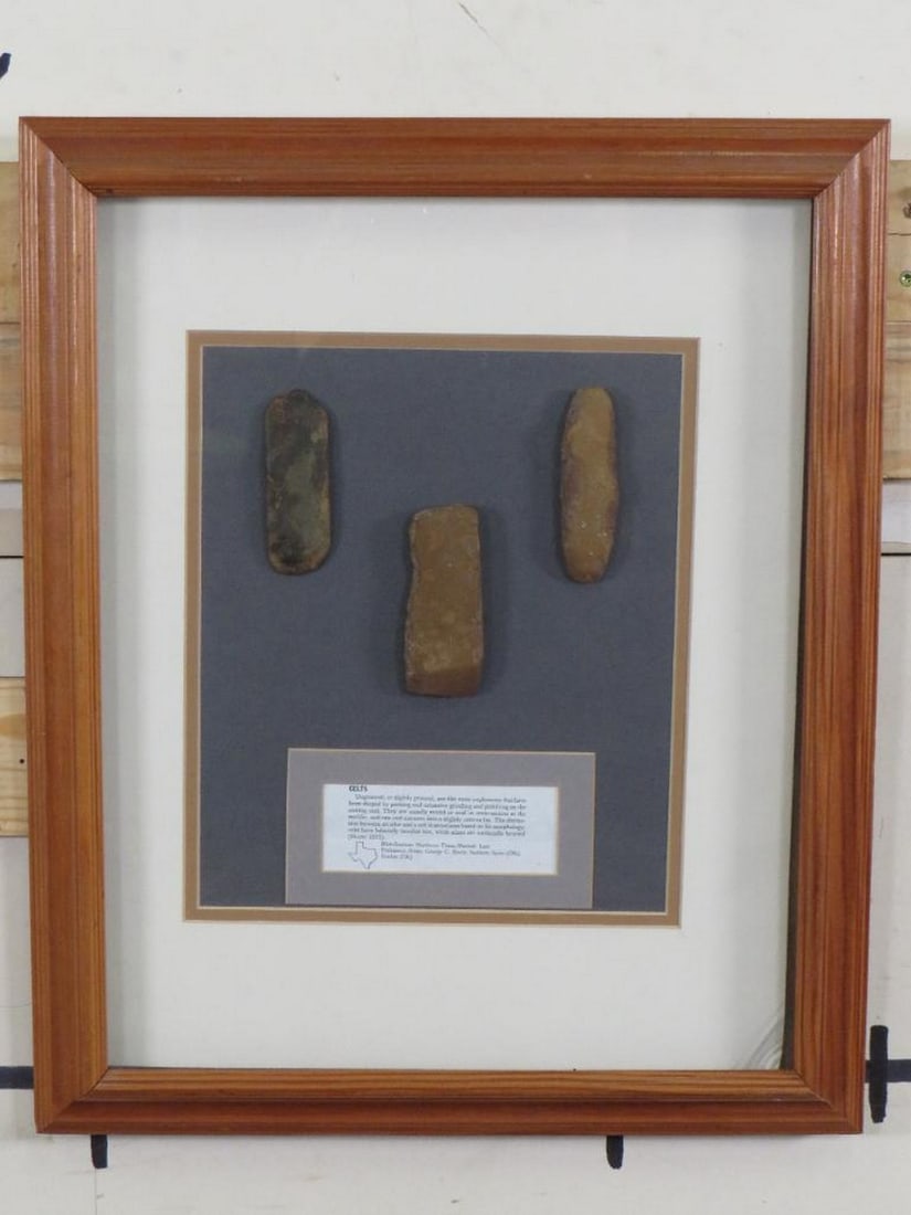 3 Celts in Wooden Display Case (1 of 7)