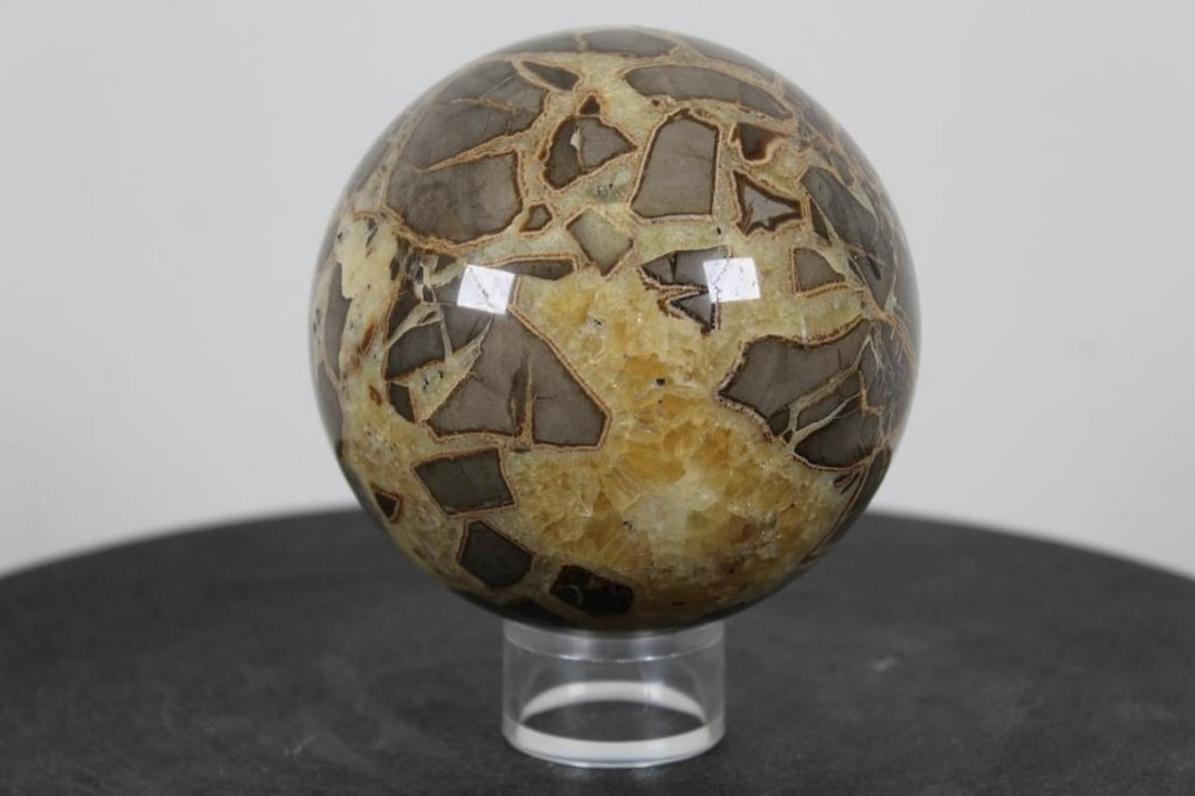 Septarian aka "Dragon Stone" BIG Polished Sphere, Orb, Ball w/Stand ROCKS MINERALS FOSSILS CRYSTALS (1 of 5)
