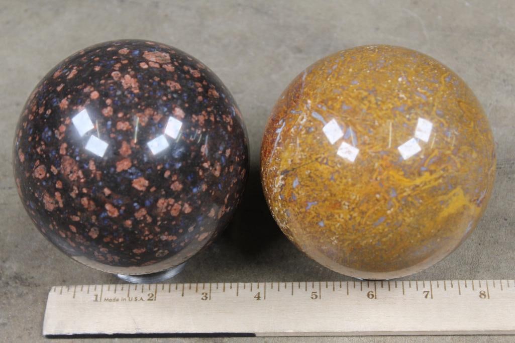 2 Semi-Precious Polished Mineral/Stone Sphere's, Orbs, Balls (ONE$) ROCKS MINERALS FOSSILS (1 of 4)