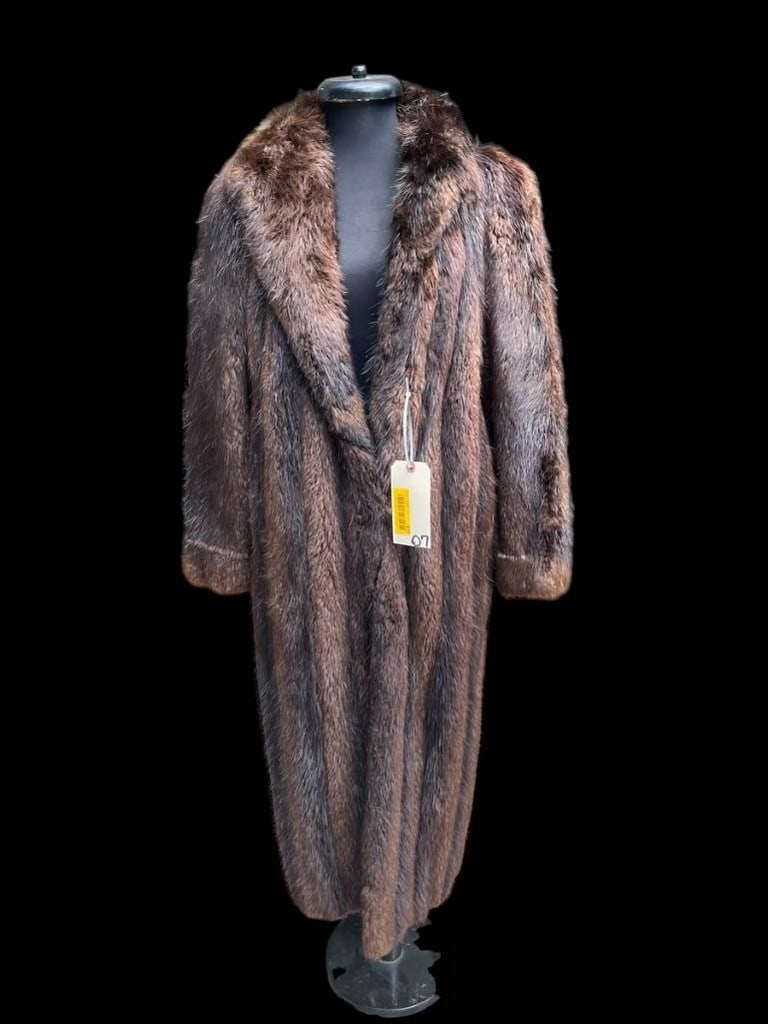 Beautiful, Natural BEAVER full length, fur coat , 52 inches long, 18 inch shoulders, 24 inch sleeves (1 of 4)