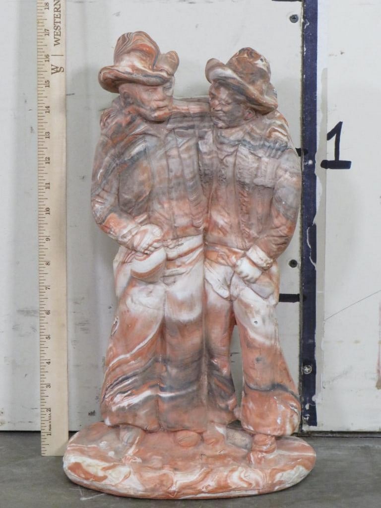 Comanche Pottery TX Statue of 2 Drunk Cowboys POTTERY ART WESTERN (1 of 8)