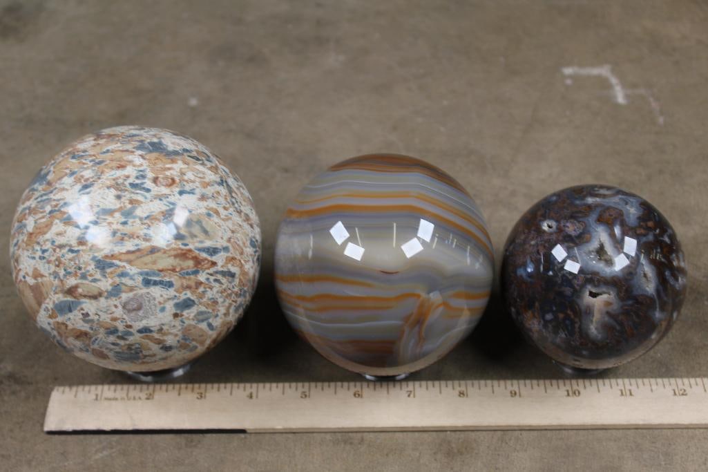 3 Semi-Precious Polished Mineral/Stone Sphere's, Orbs, Balls (ONE$) ROCKS MINERALS FOSSILS (1 of 6)